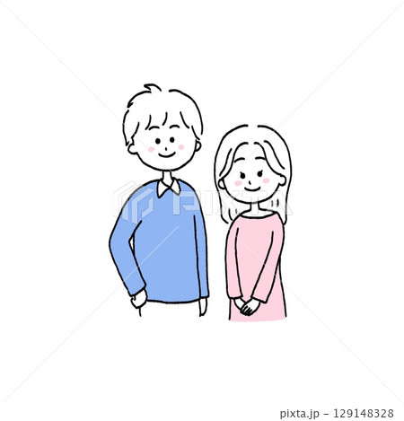 若い夫婦・カップルのイラスト 129148328