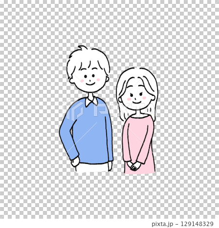 若い夫婦・カップルのイラスト 129148329