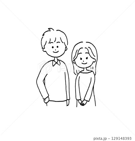 若い夫婦・カップルのイラスト 129148393