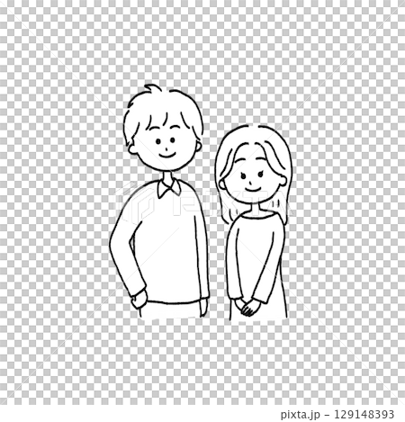 Illustration of young couple Illustration of young couple 129148393