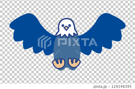Front view illustration of a hawk flying pose 129148395
