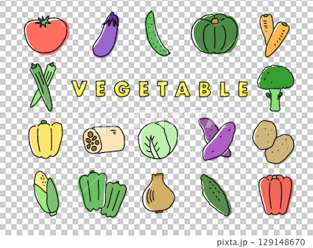 野菜のイラストセット 野菜のイラストセット 129148670