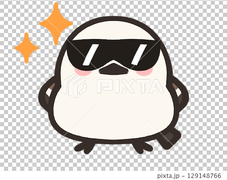 ゆるいシマエナガのイラスト素材 129148766