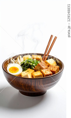 noodles with meat in soup 129148831