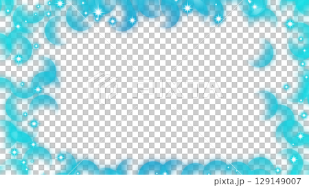 Light blue half-moon bubble light frame (transparent background) 129149007