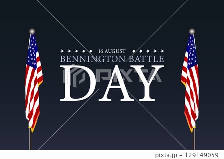 Patriotic Bennington Battle Day Poster with Bold Typography and USA Flag 129149059
