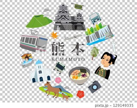 Popular tourist spots and local cuisine in Kumamoto Prefecture 129149335