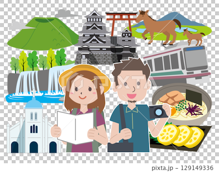 Popular tourist spots and local cuisine in Kumamoto Prefecture 129149336