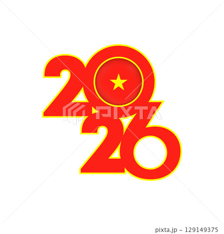 2026 banner with Vietnam flag inside. 129149375