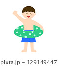 夏に海水浴に来た男の子のイラスト 129149447