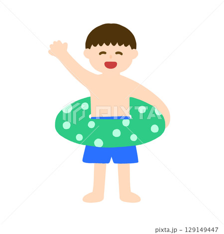 夏に海水浴に来た男の子のイラスト 夏に海水浴に来た男の子のイラスト 129149447