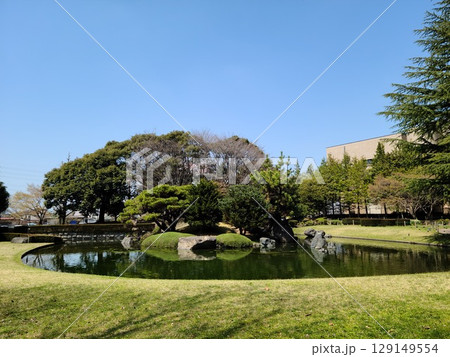 美しい緑と池のある公園 129149554