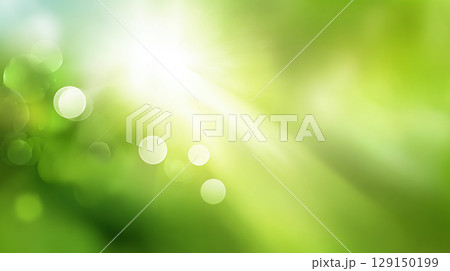 明るい緑と白の抽象背景 光が差し込む爽やかな印象 129150199