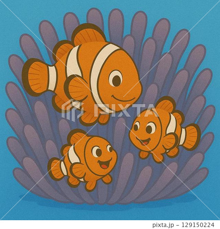 カクレクマノミの親子 カクレクマノミの親子 129150224