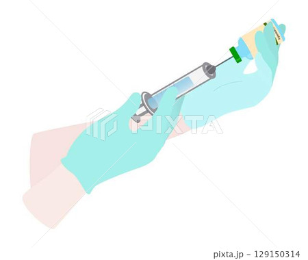 illustration of Medical, syringe being prepared for injection of medication, injection is the act of administering a liquid, especially a drug into a person's body using a needle and a syringe illustration of Medical, syringe being prepared for injection of medication, injection is the act of administering a liquid, especially a drug into a person's body using a needle and a syringe 129150314