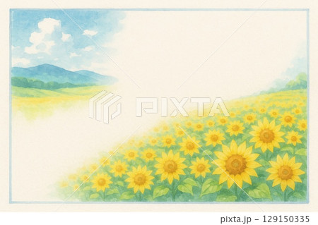 ポストカード　ひまわり 129150335
