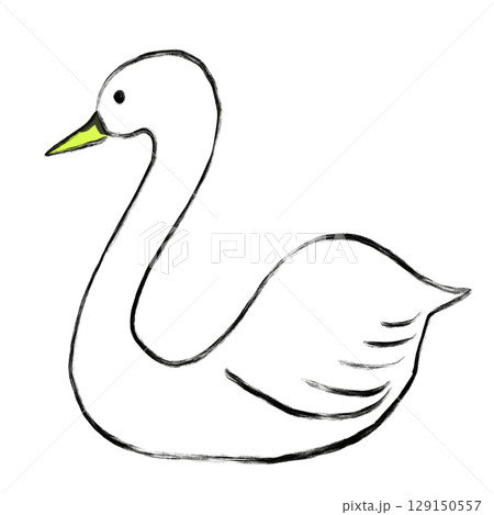 かわいい白鳥のイラスト(背景透過PNG) かわいい白鳥のイラスト(背景透過PNG) 129150557