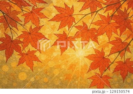 秋　紅葉　モミジ　　 129150574