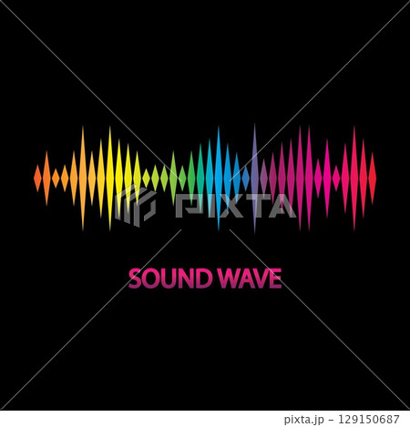 Sound Wave. Colorful sound waves for party, DJ, pub, clubs, discos. Audio equalizer technology. illustration 129150687