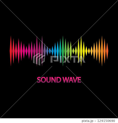 Sound Wave. Colorful sound waves for party, DJ, pub, clubs, discos. Audio equalizer technology. illustration 129150690