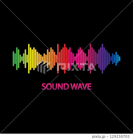 Sound Wave. Colorful sound waves for party, DJ, pub, clubs, discos. Audio equalizer technology. illustration Sound Wave. Colorful sound waves for party, DJ, pub, clubs, discos. Audio equalizer technology. illustration 129150703