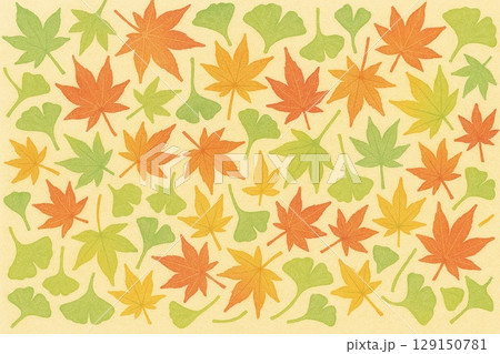 テクスチャ 紅葉 もみじ イチョウ 秋イメージ テクスチャ 紅葉 もみじ イチョウ 秋イメージ 129150781