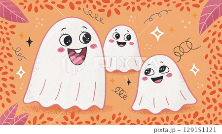 Cute Ghost Pattern halloween Background Colors 129151121