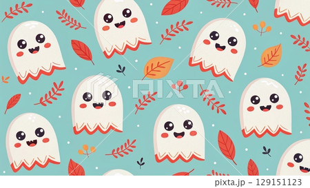 Cute Ghost Pattern halloween Background Colors 129151123