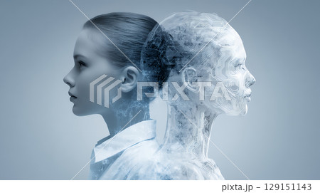 人物とロボット 人物とロボット 129151143