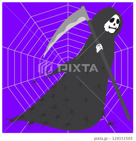 ハロウィン_死神と蜘蛛 129151505