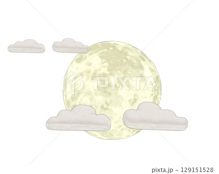 秋の夜空に登ったお月見に向いた観月の中秋の名月 秋の夜空に登ったお月見に向いた観月の中秋の名月 129151528