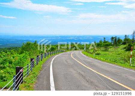 道道52号　摩周湖畔より釧路平野 129151996