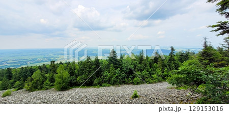 A Stunning Panoramic View from the Mountain Overlooking a Beautiful, Lush Green Valley 129153016