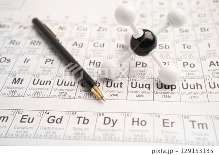 Molecules chemical on a periodic table background. Molecules chemical on a periodic table background. 129153135