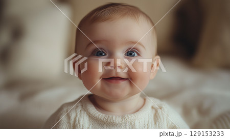 Banner with copy space, New Year, Christmas, child 129153233