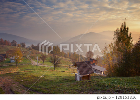 morning in mountains 129153816