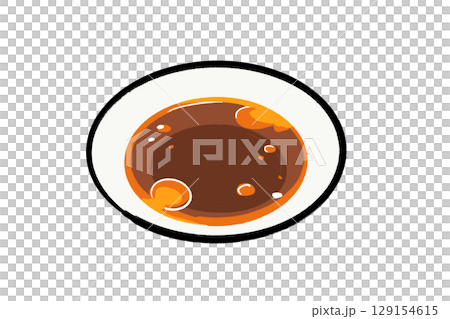 Hand-drawn illustration of gyoza sauce Hand-drawn illustration of gyoza sauce 129154615