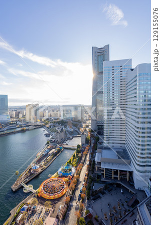 横浜市みなとみらいの風景 横浜市みなとみらいの風景 129155076