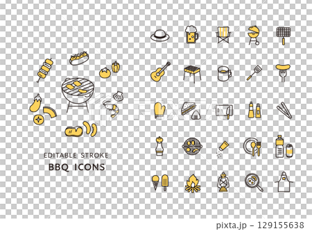 燒烤圖示集（彩色） 129155638