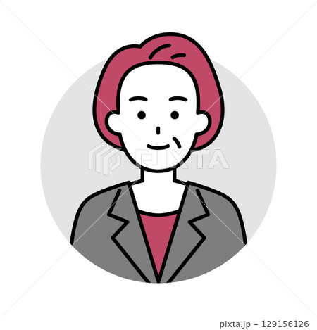 中年のスーツの女性のアイコン(ノーマル) 中年のスーツの女性のアイコン(ノーマル) 129156126