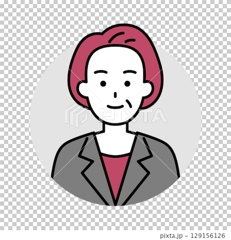 中年のスーツの女性のアイコン(ノーマル) 中年のスーツの女性のアイコン(ノーマル) 129156126