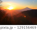 大山から見る富士山の日没 大山から見る富士山の日没 129156469