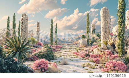 古代遺跡と植物が織りなす幻想的風景 古代遺跡と植物が織りなす幻想的風景 129156636