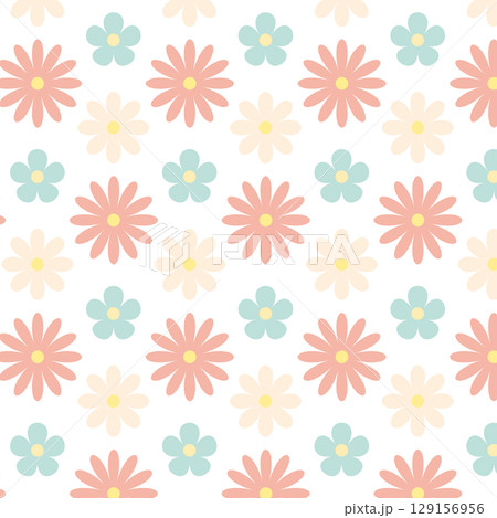 カラフルな花のパターン カラフルな花のパターン 129156956