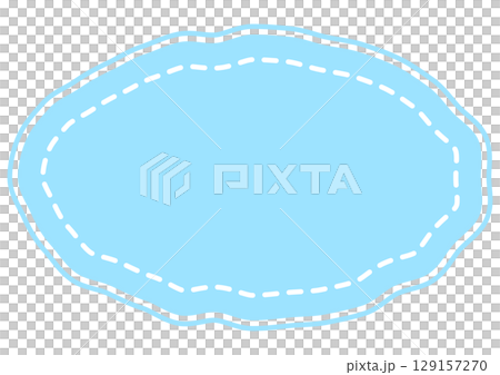 Light blue rough oval frame 129157270