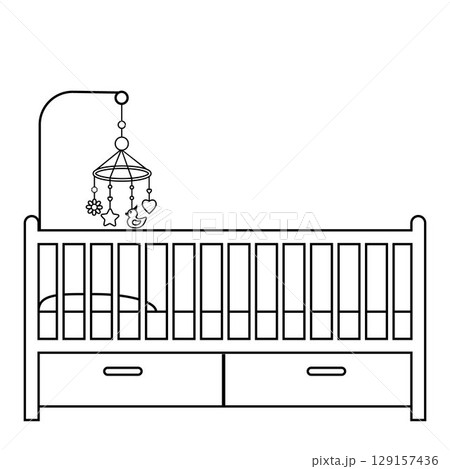 Children's bedroom with contour bed 129157436