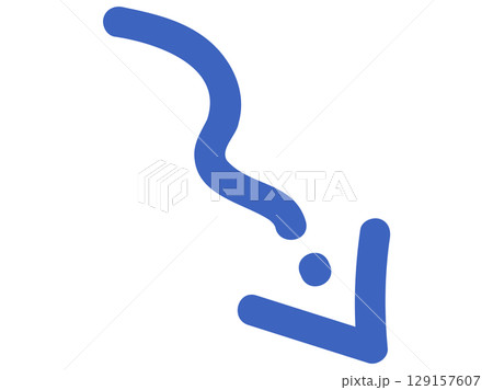 注目を誘導する曲がり矢印イラスト 129157607