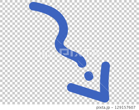 注目を誘導する曲がり矢印イラスト 129157607