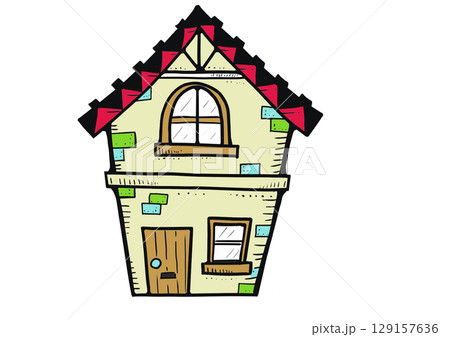 赤い屋根の家 129157636