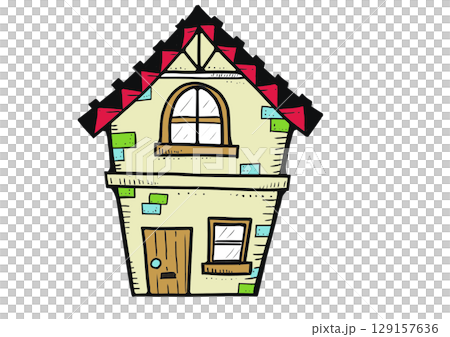 赤い屋根の家 129157636